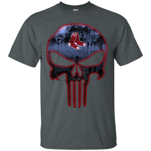 Boston Red Sox Baseball The Punisher Skull T - Shirt For Men