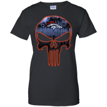 Load image into Gallery viewer, Denver Broncos Football The Punisher Skull T-Shirt For Women