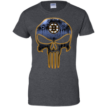 Load image into Gallery viewer, Boston Bruins Hockey The Punisher Skull T-Shirt For Women