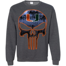 Load image into Gallery viewer, Miami Hurricanes Football The Punisher Skull Sweatshirt