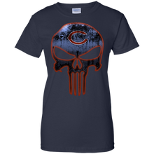 Load image into Gallery viewer, Chicago Bears Football The Punisher Skull T-Shirt For Women