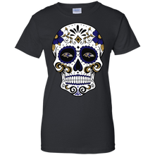 Load image into Gallery viewer, Baltimore Ravens Sugar Skull T-Shirt For Women