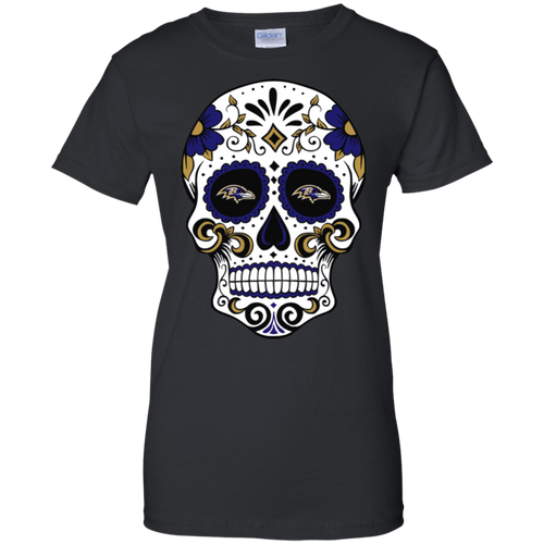 Baltimore Ravens Sugar Skull T-Shirt For Women