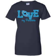 Load image into Gallery viewer, Glitter Love For Carolina Panthers Fans T-Shirt For Women