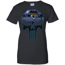 Load image into Gallery viewer, Jacksonville Jaguars Football The Punisher Skull T-Shirt For Women