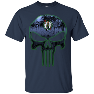 Boston Celtics Basketball The Punisher Skull T - Shirt For Men