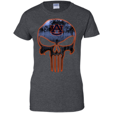 Load image into Gallery viewer, Auburn Tigers Football The Punisher Skull T-Shirt For Women