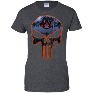 Auburn Tigers Football The Punisher Skull T-Shirt For Women