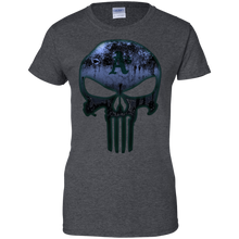 Load image into Gallery viewer, Oakland Athletics Baseball The Punisher Skull T-Shirt For Women