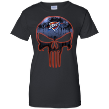 Load image into Gallery viewer, Oklahoma City Thunder Basketball The Punisher Skull T-Shirt For Women