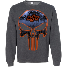 Load image into Gallery viewer, Oklahoma State Cowboys Football The Punisher Skull Sweatshirt