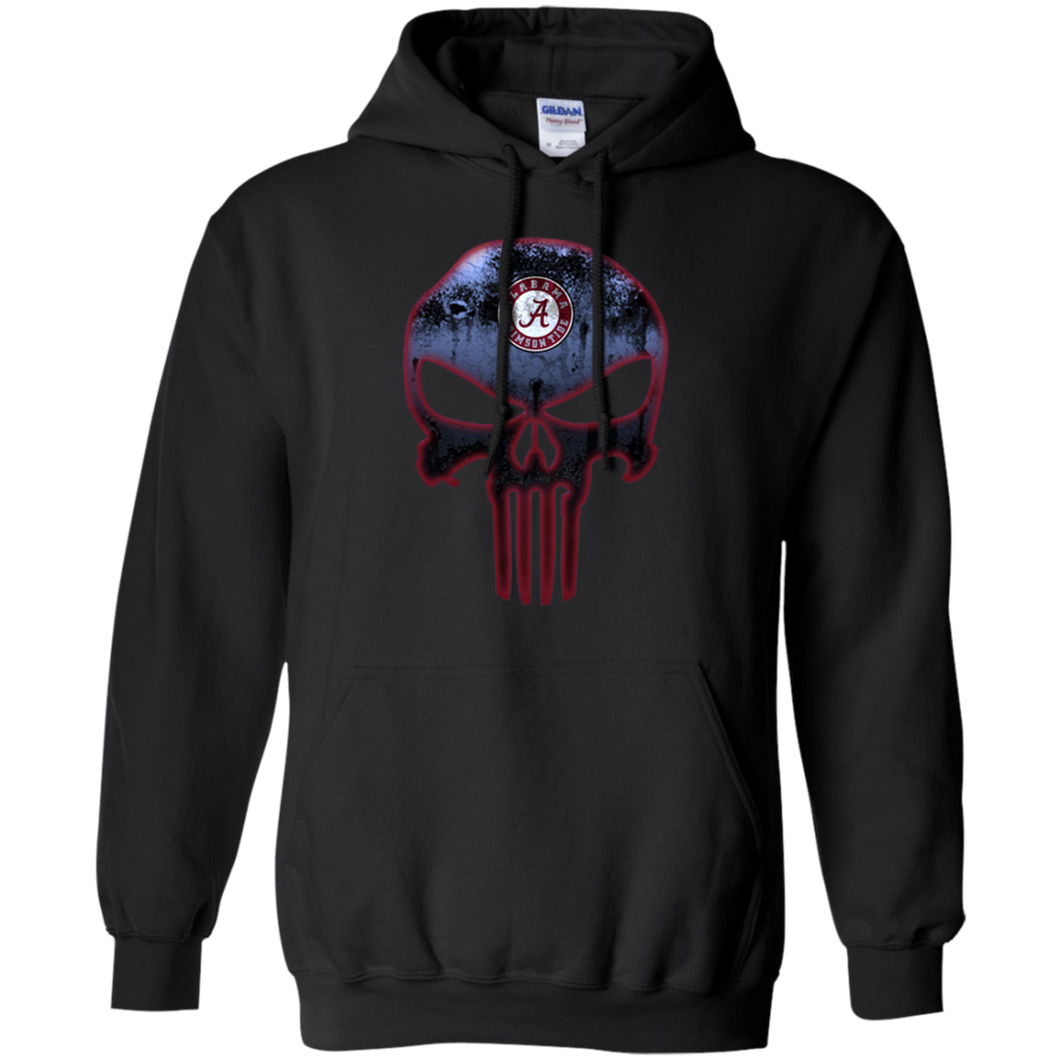 Alabama Crimson Football The Punisher Skull Hoodie Shirt