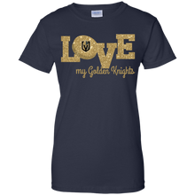 Load image into Gallery viewer, Glitter Love For Vegas Golden Knights Fans T-Shirt For Women