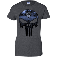 Load image into Gallery viewer, Brooklyn Nets Basketball The Punisher Skull T-Shirt For Women