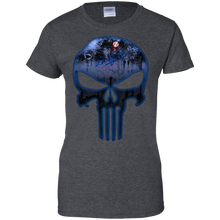 Load image into Gallery viewer, Los Angeles Dodgers Baseball The Punisher Skull T-Shirt For Women