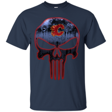 Load image into Gallery viewer, Calgary Flames Hockey The Punisher Skull T - Shirt For Men