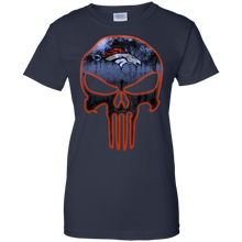 Load image into Gallery viewer, Denver Broncos Football The Punisher Skull T-Shirt For Women