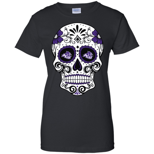 Abilene Christian Wildcats Sugar Skull T-Shirt For Women