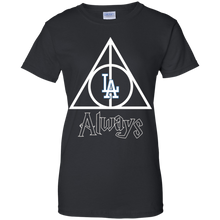Load image into Gallery viewer, Deathly Hallows For Los Angeles Dodgers And Harry Potter Fans T-Shirt For Women
