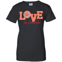 Load image into Gallery viewer, Glitter Love For St. Louis Cardinals Fans T-Shirt For Women