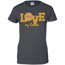 Load image into Gallery viewer, Glitter Love For Los Angeles Lakers Fans T-Shirt For Women