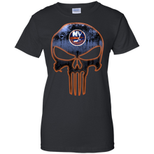 Load image into Gallery viewer, New York Islanders Hockey The Punisher Skull T-Shirt For Women