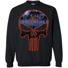 Load image into Gallery viewer, Baltimore Orioles Baseball The Punisher Skull Sweatshirt