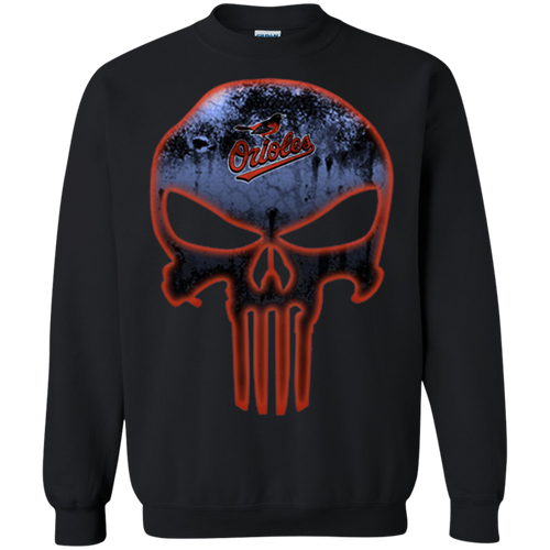 Baltimore Orioles Baseball The Punisher Skull Sweatshirt