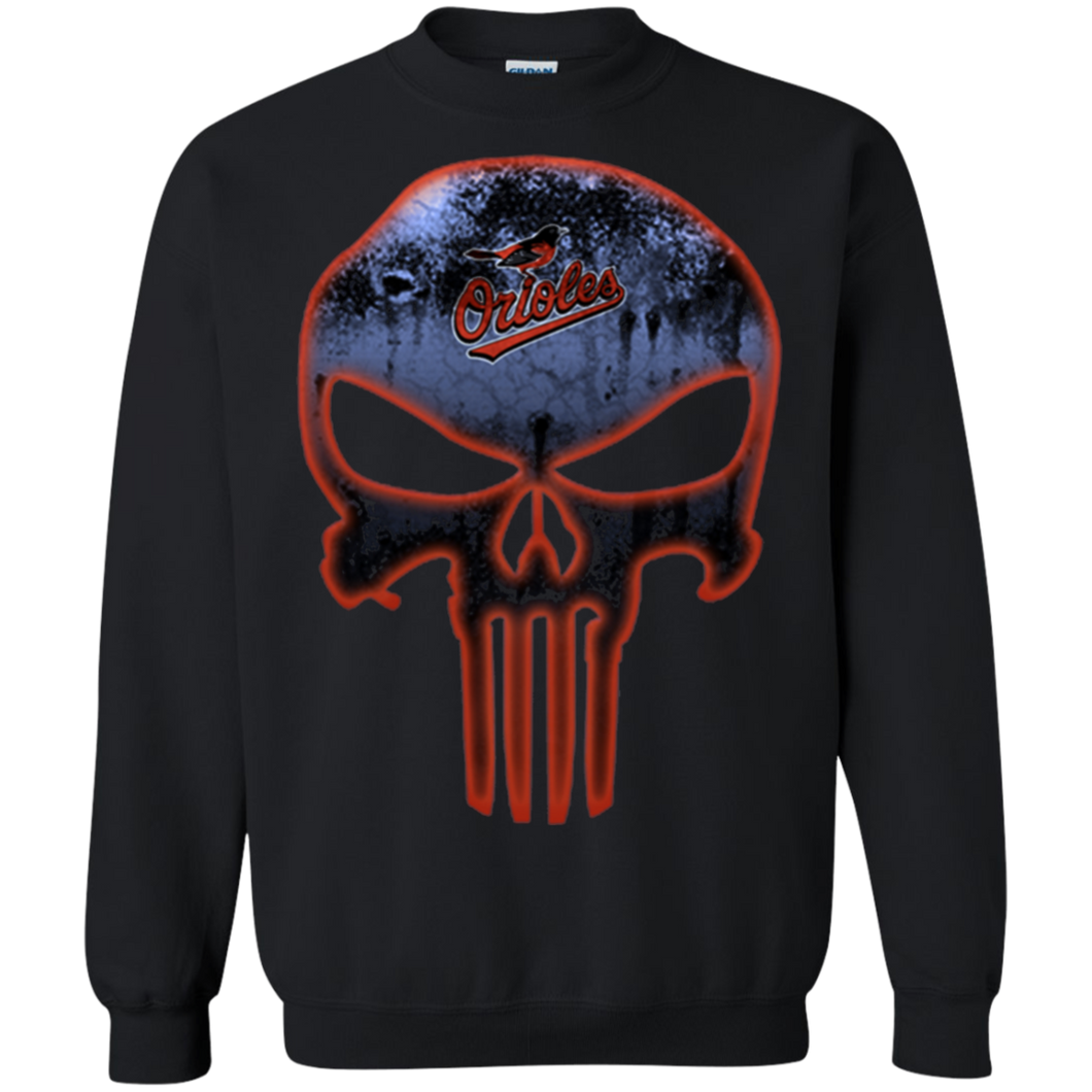 Baltimore Orioles Baseball The Punisher Skull Sweatshirt