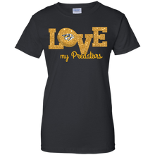 Load image into Gallery viewer, Glitter Love For Nashville Predators Fans T-Shirt For Women