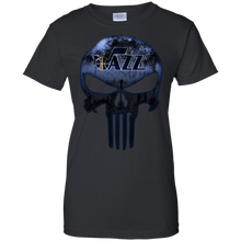 Load image into Gallery viewer, Utah Jazz Basketball The Punisher Skull T-Shirt For Women