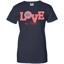 Load image into Gallery viewer, Glitter Love For Minnesota Twins Fans T-Shirt For Women