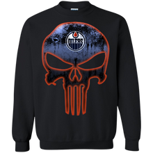 Load image into Gallery viewer, Edmonton Oilers Hockey The Punisher Skull Sweatshirt