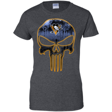 Load image into Gallery viewer, Pittsburgh Penguins Hockey The Punisher Skull T-Shirt For Women