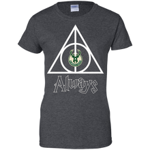 Load image into Gallery viewer, Deathly Hallows For Milwaukee Bucks And Harry Potter Fans T-Shirt For Women