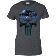 Load image into Gallery viewer, San Jose Sharks Hockey The Punisher Skull T-Shirt For Women