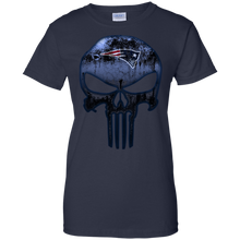 Load image into Gallery viewer, New England Patriots Football The Punisher Skull T-Shirt For Women