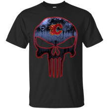 Load image into Gallery viewer, Calgary Flames Hockey The Punisher Skull T - Shirt For Men