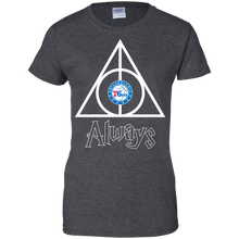 Load image into Gallery viewer, Deathly Hallows For Philadelphia 76ers And Harry Potter Fans T-Shirt For Women