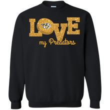 Load image into Gallery viewer, Glitter Love For Nashville Predators Fans Sweatshirt