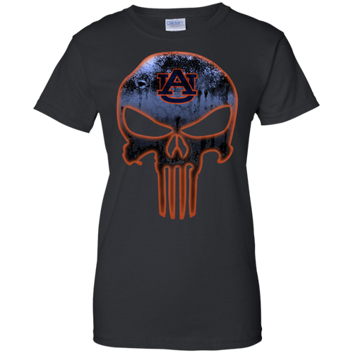 Auburn Tigers Football The Punisher Skull T-Shirt For Women