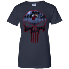 Load image into Gallery viewer, Miami Heat Basketball The Punisher Skull T-Shirt For Women