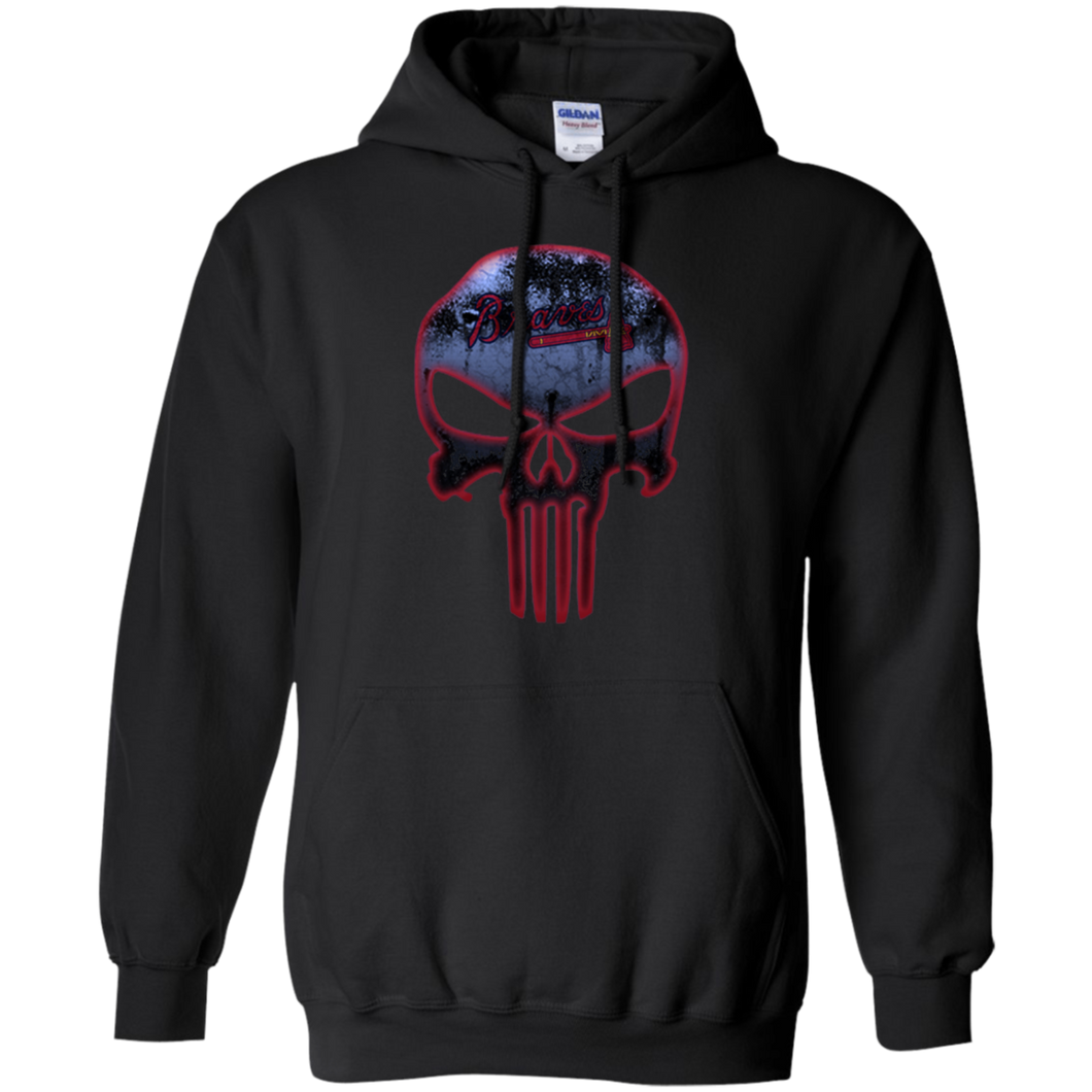 Atlanta Braves Baseball The Punisher Skull Hoodie Shirt