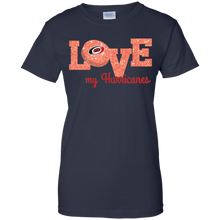 Load image into Gallery viewer, Glitter Love For Carolina Hurricanes Fans T-Shirt For Women