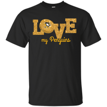 Load image into Gallery viewer, Glitter Love For Pittsburgh Penguins Fans T - Shirt For Men