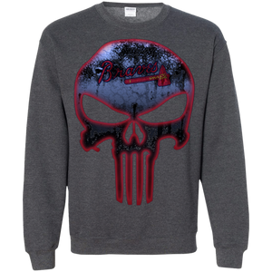 Atlanta Braves Baseball The Punisher Skull Sweatshirt