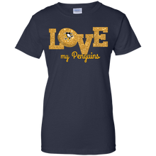 Load image into Gallery viewer, Glitter Love For Pittsburgh Penguins Fans T-Shirt For Women