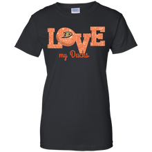 Load image into Gallery viewer, Glitter Love For Anaheim Ducks Fans T-Shirt For Women