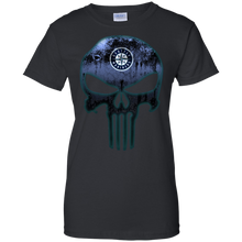 Load image into Gallery viewer, Seattle Mariners Baseball The Punisher Skull T-Shirt For Women
