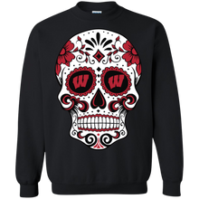 Load image into Gallery viewer, Wisconsin Badgers Sugar Skull Sweatshirt